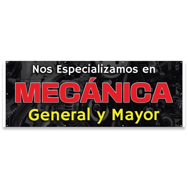 Signmission Mecanica General Y Mayor Banner Concession Stand Food Truck Single Sided B-96-30104 - main